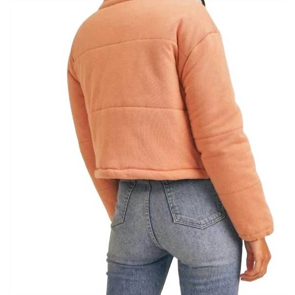 NEW SAGE THE LABEL ariel knit quilting jacket in apricot - Picture 2 of 3